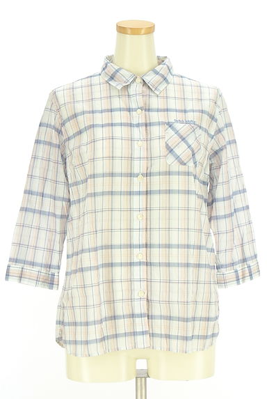 Crocodile（クロコダイル）の古着「7分袖チェックシアーシャツ（ブラウス）」大画像１へ