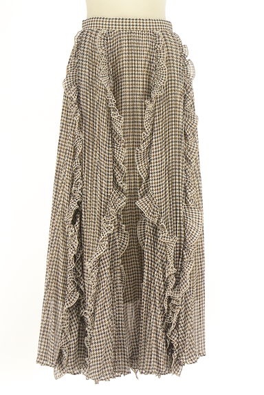 Snidel（スナイデル）の古着「千鳥格子柄フリルプリーツロングスカート（ロングスカート・マキシスカート）」大画像１へ