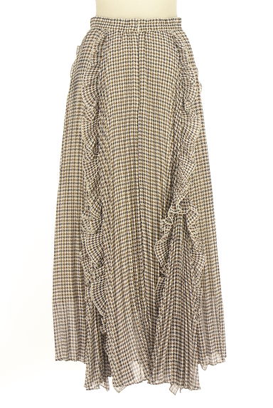 Snidel（スナイデル）の古着「千鳥格子柄フリルプリーツロングスカート（ロングスカート・マキシスカート）」大画像２へ