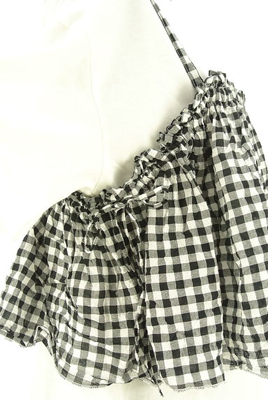 Samansa Mos2（サマンサモスモス）の古着「白Tシャツ+チェックキャミ（アンサンブル）」大画像４へ