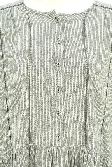 Samansa Mos2（サマンサモスモス）の古着「ストライプ膝丈ワイドワンピース（ワンピース・チュニック）」大画像４へ