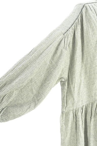 Samansa Mos2（サマンサモスモス）の古着「ストライプ膝丈ワイドワンピース（ワンピース・チュニック）」大画像５へ