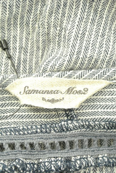 Samansa Mos2（サマンサモスモス）の古着「ストライプ膝丈ワイドワンピース（ワンピース・チュニック）」大画像６へ