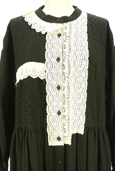 Samansa Mos2（サマンサモスモス）の古着「フロントレースロングシャツワンピース（ワンピース・チュニック）」大画像４へ