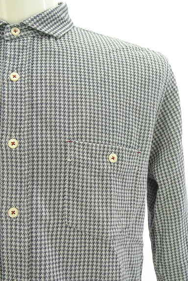 MEN'S MELROSE（メンズメルローズ）の古着「千鳥格子シャツ（カジュアルシャツ）」大画像４へ