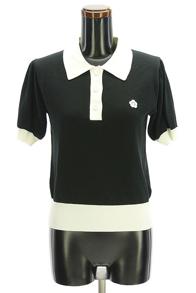 MARY QUANT（マリークワント）の古着「バイカラーポロシャツ（ニット）」大画像１へ