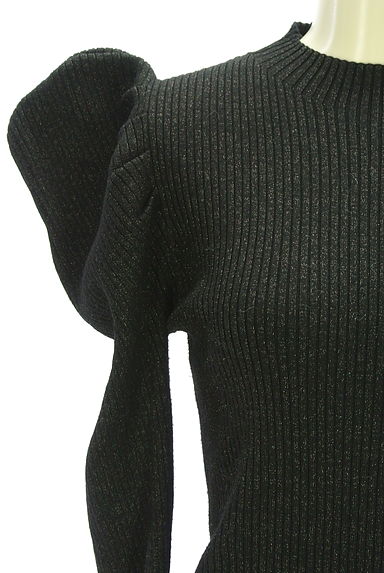 Her lip to（ハーリップトゥ）の古着「パワーショルダーラメリブニット（ニット）」大画像４へ