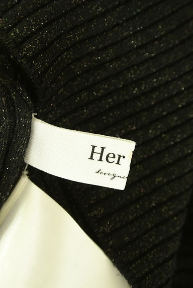 Her lip to（ハーリップトゥ）の古着「パワーショルダーラメリブニット（ニット）」大画像６へ