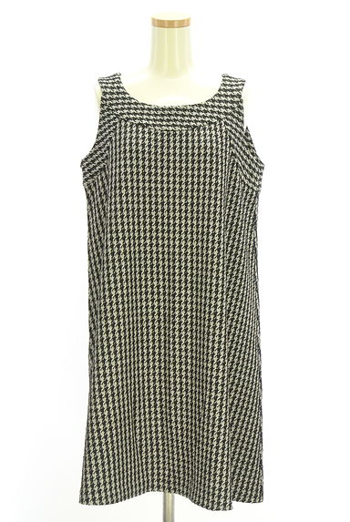 クリックで大画像表示 TABASA(タバサ)の古着「千鳥格子柄ひざ上ニットワンピース(キャミワンピース)」大画像1へ