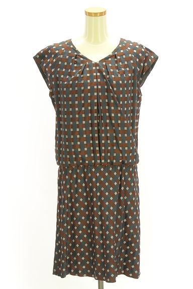 クリックで大画像表示 ARTISAN(アルチザン)の古着「ウエストゴム膝丈チェックワンピース(ワンピース・チュニック)」大画像1へ