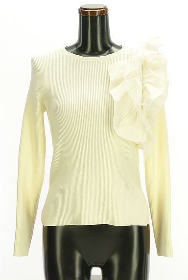 JUSGLITTY（ジャスグリッティー）の古着「フリル付リブニットトップス（ニット）」大画像１へ