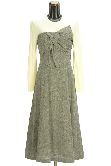 クリックで大画像表示 PROPORTION BODY DRESSING(プロポーションボディドレッシング)の古着「異素材切替レイヤード風ワンピース(ワンピース・チュニック)」大画像1へ