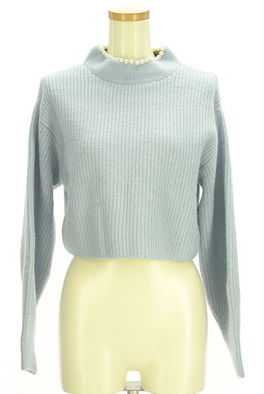 クリックで大画像表示 Apuweiser riche(アプワイザーリッシェ)の古着「パール付きモックネックニットトップス(セーター)」大画像1へ