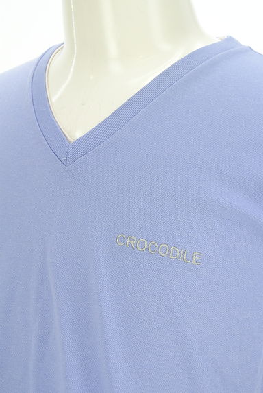 クリックで大画像表示 Crocodile(クロコダイル)の古着「ロゴ刺繍入りVネックカットソー(カットソー・プルオーバー)」大画像4へ