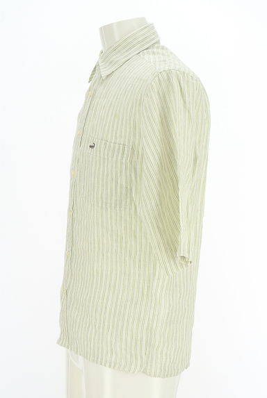 クリックで大画像表示 Crocodile(クロコダイル)の古着「ストライプ柄半そでリネンシャツ(カジュアルシャツ)」大画像3へ