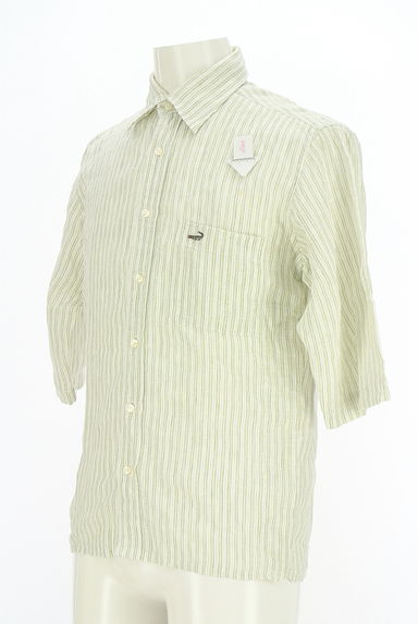 クリックで大画像表示 Crocodile(クロコダイル)の古着「ストライプ柄半そでリネンシャツ(カジュアルシャツ)」大画像4へ