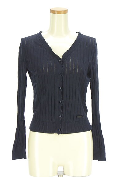 BLUE LABEL CRESTBRIDGE（ブルーレーベル・クレストブリッジ）の古着「透かしリブニットカーディガン（カーディガン・ボレロ）」大画像１へ