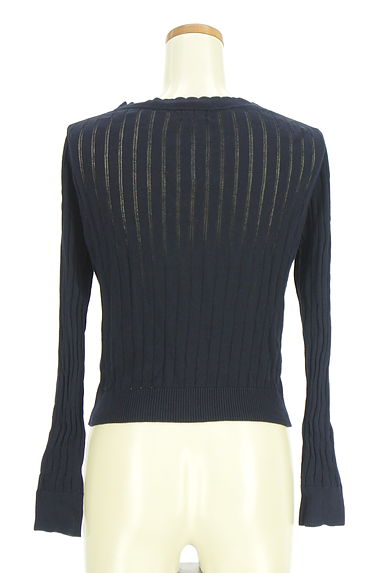 BLUE LABEL CRESTBRIDGE（ブルーレーベル・クレストブリッジ）の古着「透かしリブニットカーディガン（カーディガン・ボレロ）」大画像２へ