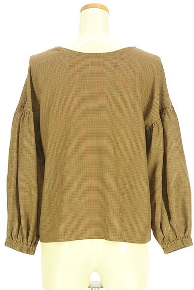 Samansa Mos2（サマンサモスモス）の古着「ガンクラブチェック柄Vネックブラウス（ブラウス）」大画像２へ