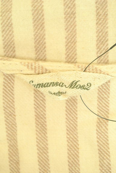 Samansa Mos2（サマンサモスモス）の古着「ストライプ柄ノーカラーブラウス（ブラウス）」大画像６へ