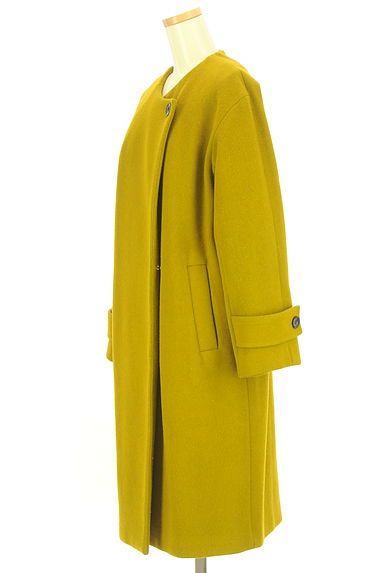 NANO universe（ナノユニバース）の古着「ノーカラーウールロングコート（コート）」大画像３へ