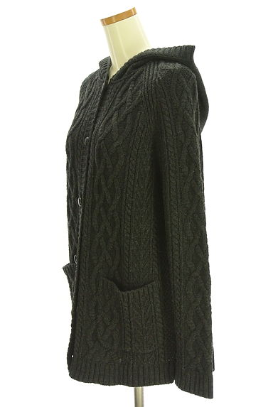 クリックで大画像表示 DO!FAMILY(ドゥファミリー)の古着「ケーブル編みフーディーニットカーディガン(カーディガン・ボレロ)」大画像3へ