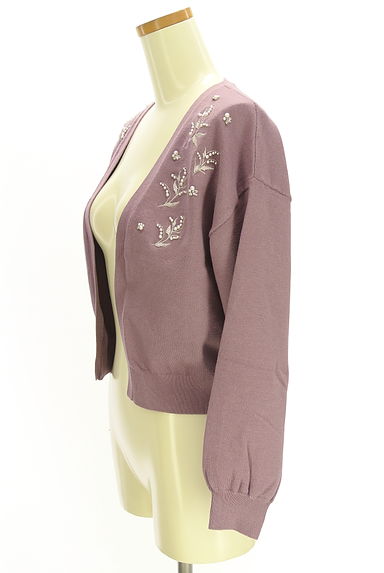 MISCH MASCH（ミッシュマッシュ）の古着「花柄ラメ刺繍入りニットカーディガン（カーディガン・ボレロ）」大画像３へ