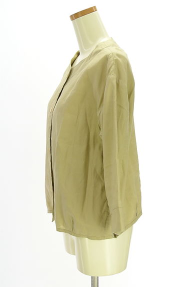 クリックで大画像表示 HUMAN WOMAN(ヒューマンウーマン)の古着「ノーカラーリネンジャケット(ジャケット)」大画像3へ