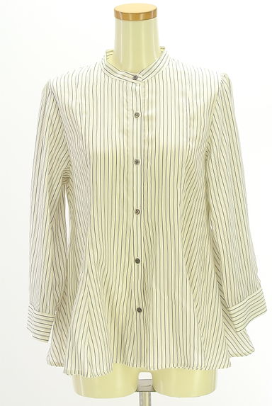 クリックで大画像表示 組曲(クミキョク)の古着「ストライプ柄バンドカラーブラウス(ブラウス)」大画像1へ