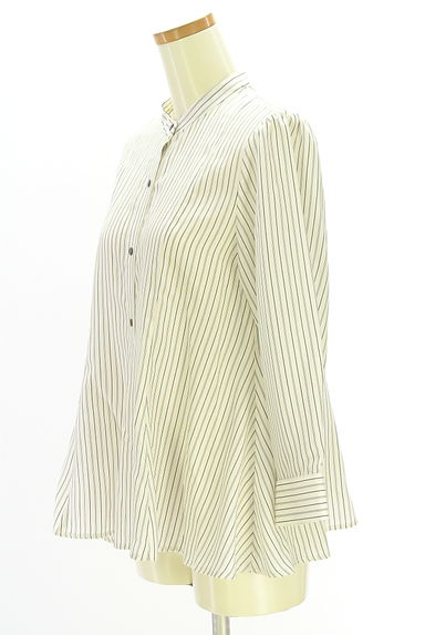 クリックで大画像表示 組曲(クミキョク)の古着「ストライプ柄バンドカラーブラウス(ブラウス)」大画像3へ