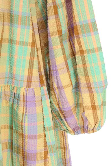 RODEO CROWNS（ロデオクラウン）の古着「ボリューム袖シアサッカーロングフレアワンピ（ワンピース・チュニック）」大画像５へ