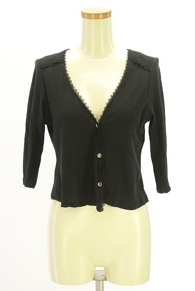 クリックで大画像表示 axes femme(アクシーズファム)の古着「シフォン切替7分袖カーディガン(カーディガン・ボレロ)」大画像1へ