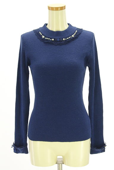 クリックで大画像表示 axes femme(アクシーズファム)の古着「ガーリーモックネックリブニット(ニット)」大画像1へ