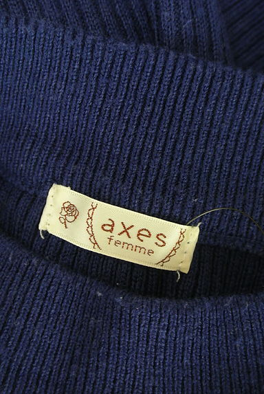 クリックで大画像表示 axes femme(アクシーズファム)の古着「ガーリーモックネックリブニット(ニット)」大画像6へ
