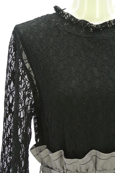 axes femme（アクシーズファム）の古着「ベルト付き異素材ドッキングロングワンピ（ワンピース・チュニック）」大画像４へ