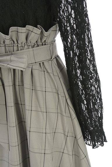 axes femme（アクシーズファム）の古着「ベルト付き異素材ドッキングロングワンピ（ワンピース・チュニック）」大画像５へ