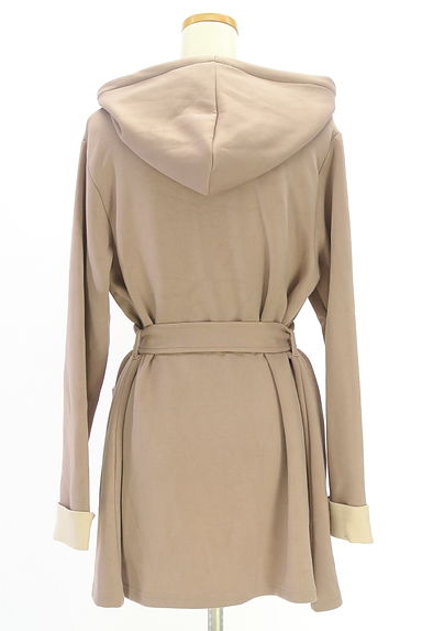 axes femme（アクシーズファム）の古着「ベルト付きフーディミドルガウンコート（スウェット・パーカー）」大画像２へ