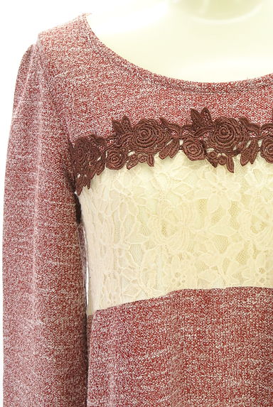 クリックで大画像表示 axes femme(アクシーズファム)の古着「レース切替ニットチュニック(ニット)」大画像4へ