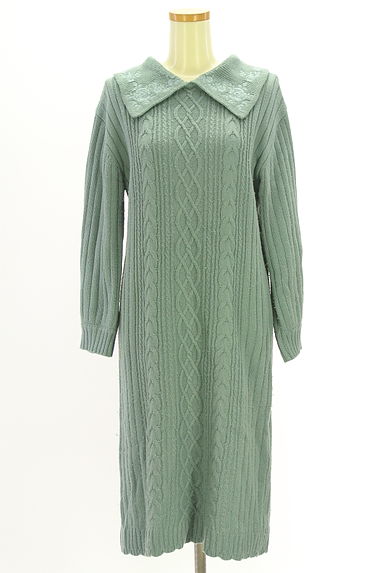 axes femme（アクシーズファム）の古着「刺しゅう襟ミモレニットワンピース（ワンピース・チュニック）」大画像１へ