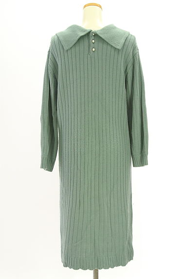 axes femme（アクシーズファム）の古着「刺しゅう襟ミモレニットワンピース（ワンピース・チュニック）」大画像２へ