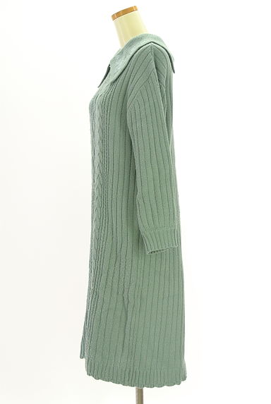 axes femme（アクシーズファム）の古着「刺しゅう襟ミモレニットワンピース（ワンピース・チュニック）」大画像３へ