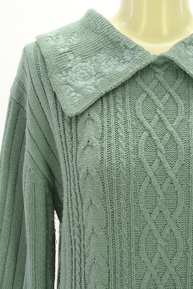 axes femme（アクシーズファム）の古着「刺しゅう襟ミモレニットワンピース（ワンピース・チュニック）」大画像４へ