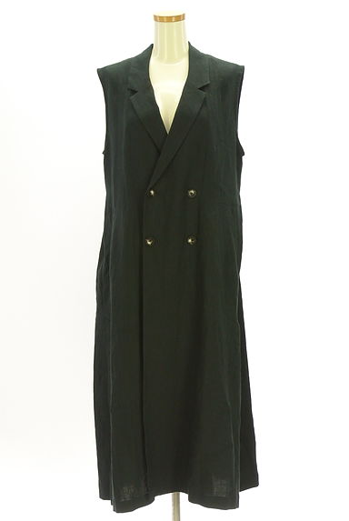 クリックで大画像表示 MANON(マノン)の古着「トレンチ風リネンロングジレ(ブルゾン・スタジャン)」大画像1へ