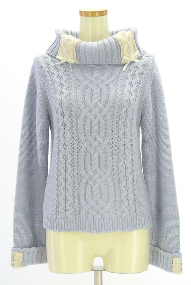 クリックで大画像表示 axes femme(アクシーズファム)の古着「タートルネックケーブル編みニットトップス(ニット)」大画像1へ