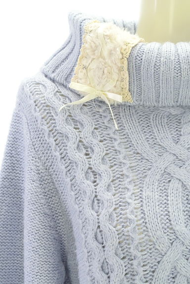 クリックで大画像表示 axes femme(アクシーズファム)の古着「タートルネックケーブル編みニットトップス(ニット)」大画像4へ