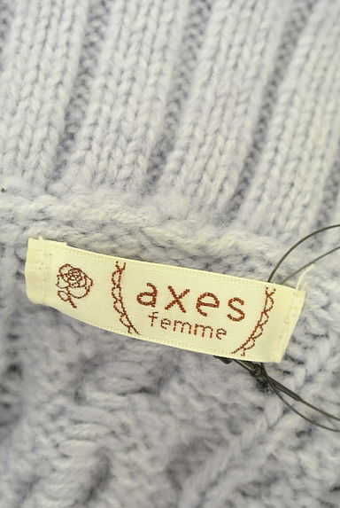 クリックで大画像表示 axes femme(アクシーズファム)の古着「タートルネックケーブル編みニットトップス(ニット)」大画像6へ