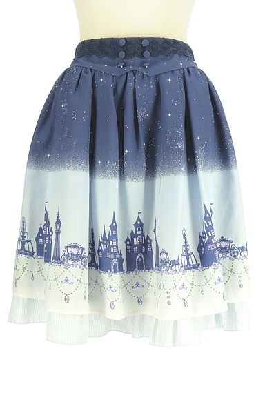 クリックで大画像表示 axes femme(アクシーズファム)の古着「膝丈プリントシフォンスカート(スカート)」大画像1へ