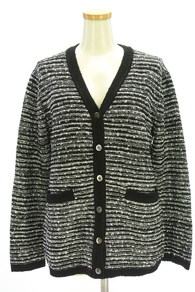 theory luxe（セオリーリュクス）の古着「ボーダーツイード織ニットカーディガン（カーディガン・ボレロ）」大画像１へ