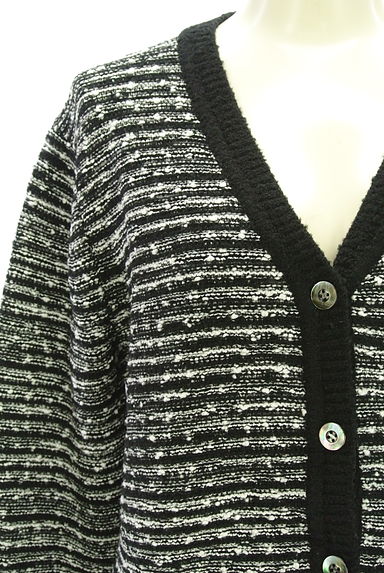 theory luxe（セオリーリュクス）の古着「ボーダーツイード織ニットカーディガン（カーディガン・ボレロ）」大画像４へ