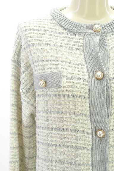クリックで大画像表示 evelyn(エブリン)の古着「パールボタンラメニットジャケット(ジャケット)」大画像4へ